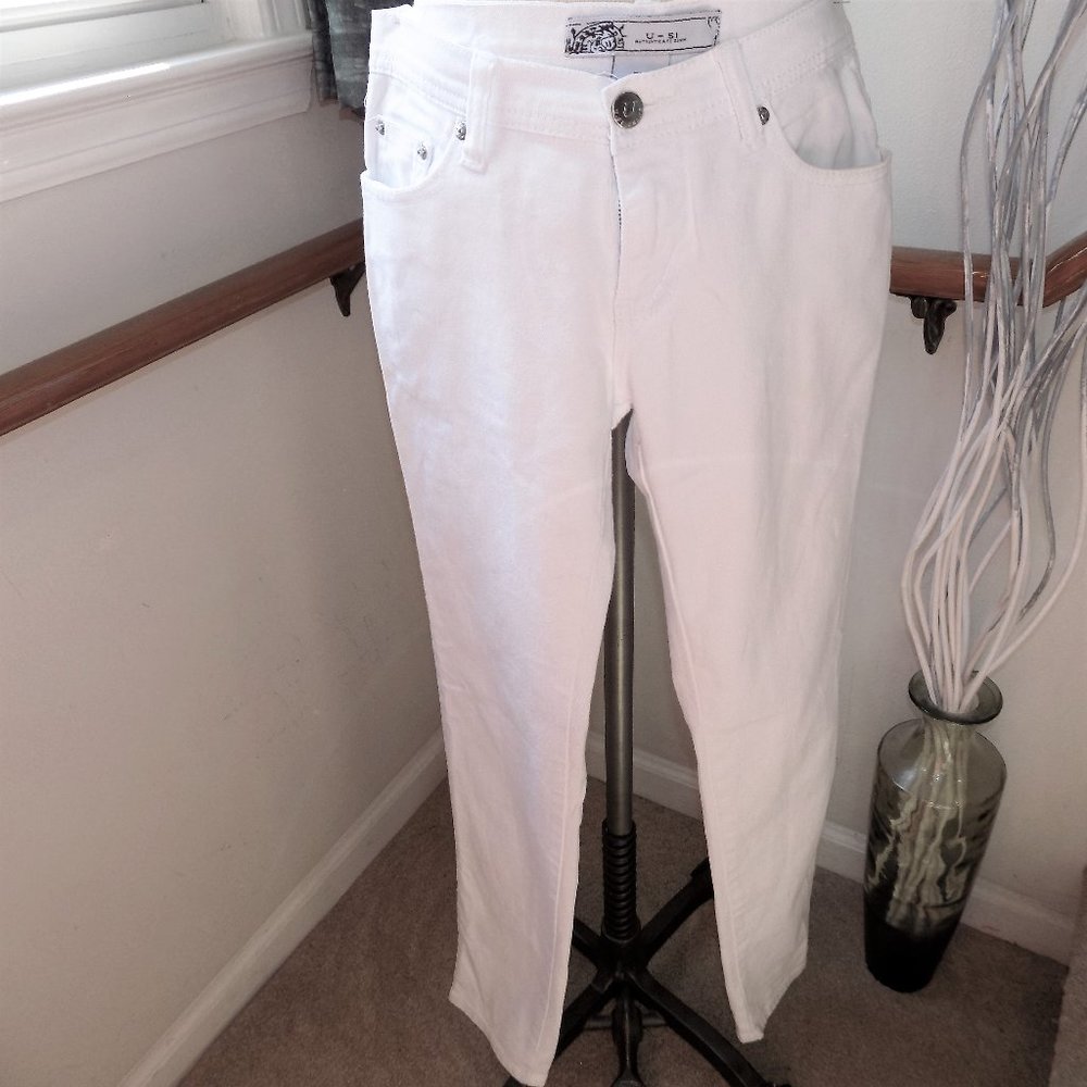 White Denim Jeans Size 5/6 Slim Fit Skinny